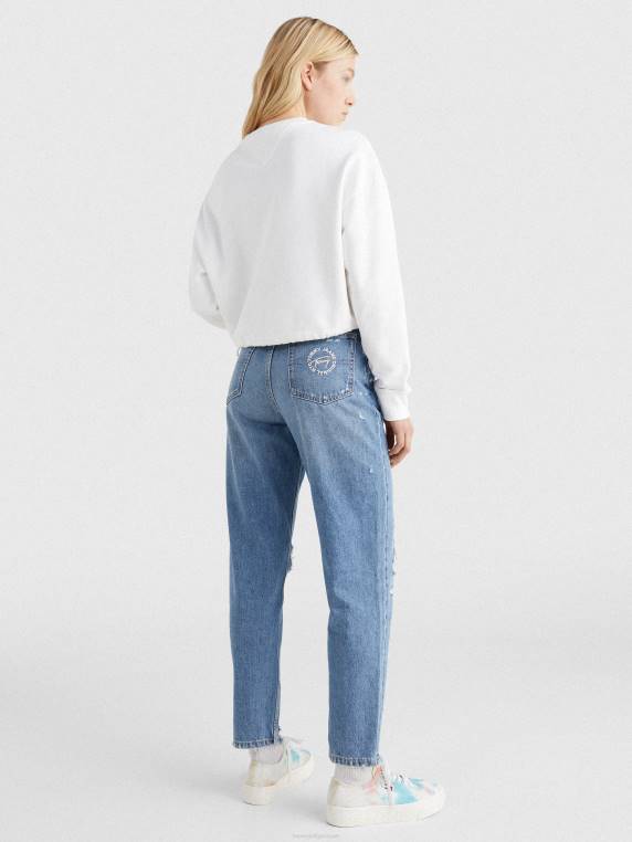 סווטשירט שרוך קצוץ תג NX202562 לבן Tommy Hilfiger