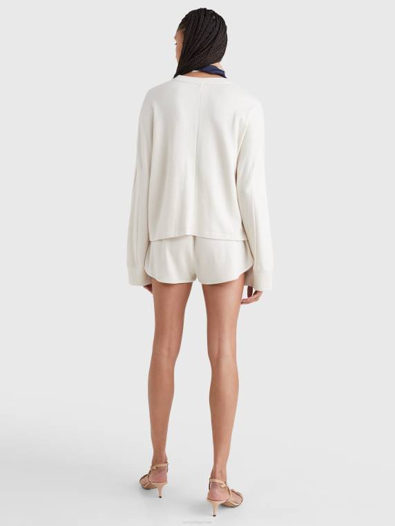 סווטשירט בתערובת קשמיר כותנה הכנה NX202573 דיונת חול מדברית Tommy Hilfiger