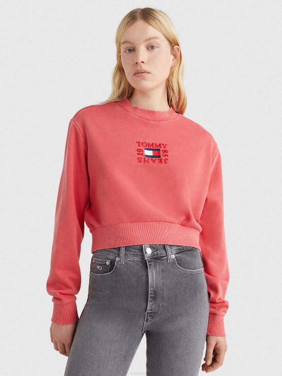 סווטשירט לוגו קצוץ NX202577 ארגמן עמוק Tommy Hilfiger