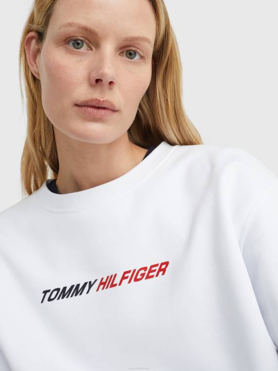 סווטשירט בכושר רגוע ספורט NX202581 האופטי הלבן Tommy Hilfiger