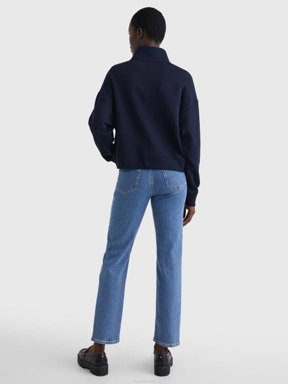 סווטשירט נינוח עם חצי רוכסן NX202590 שמיים מדבריים Tommy Hilfiger