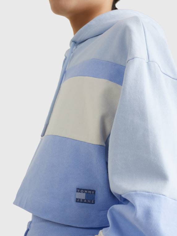 קפוצ'ונים חתוכים עם לוגו גווני NX202593 כחול בינוני Tommy Hilfiger