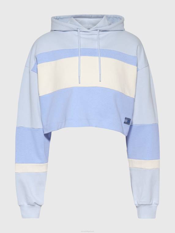 קפוצ'ונים חתוכים עם לוגו גווני NX202593 כחול בינוני Tommy Hilfiger