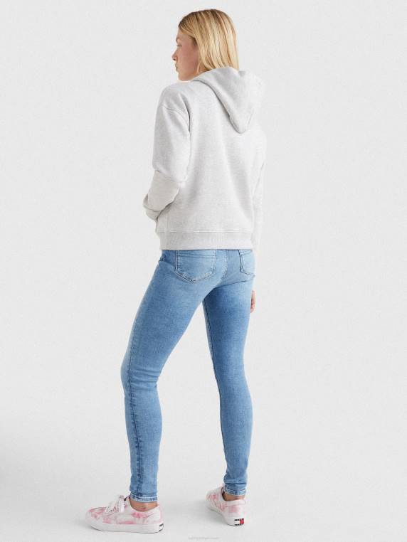 קפוצ'ון עם תג מרכזי NX202594 אברש אפור כסוף Tommy Hilfiger