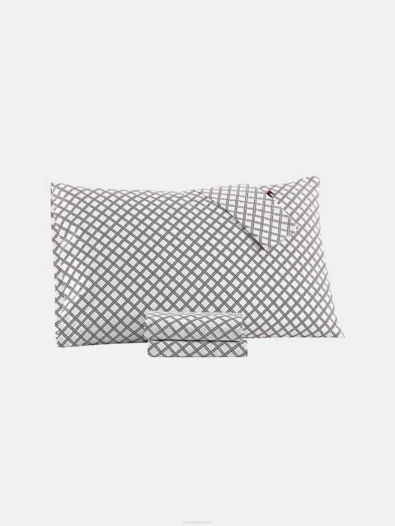 סט סדין לוגו סריג מיטה זוגית NX2025 לבן Tommy Hilfiger