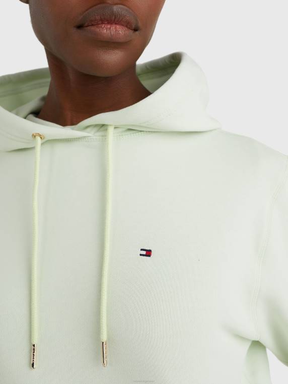 קפוצ'ון בהתאמה רגילה מכותנה אורגנית NX202624 מבטא ירוק Tommy Hilfiger