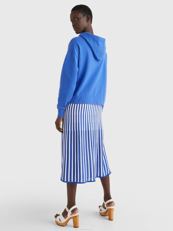 קפוצ'ון בהתאמה רגועה עם אפליקציה מונוגרמה NX202626 ורונה כחול Tommy Hilfiger