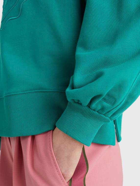 סמלים קפוצ'ונים בהתאמה רגועה NX202630 סמל ירוק Tommy Hilfiger