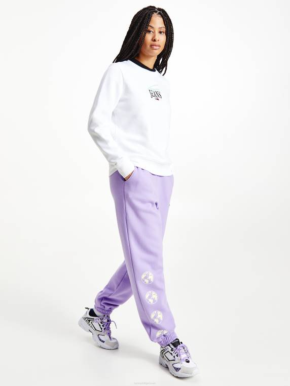 סווטשירט חיוני עם צווארון לוגו NX202637 לבן Tommy Hilfiger