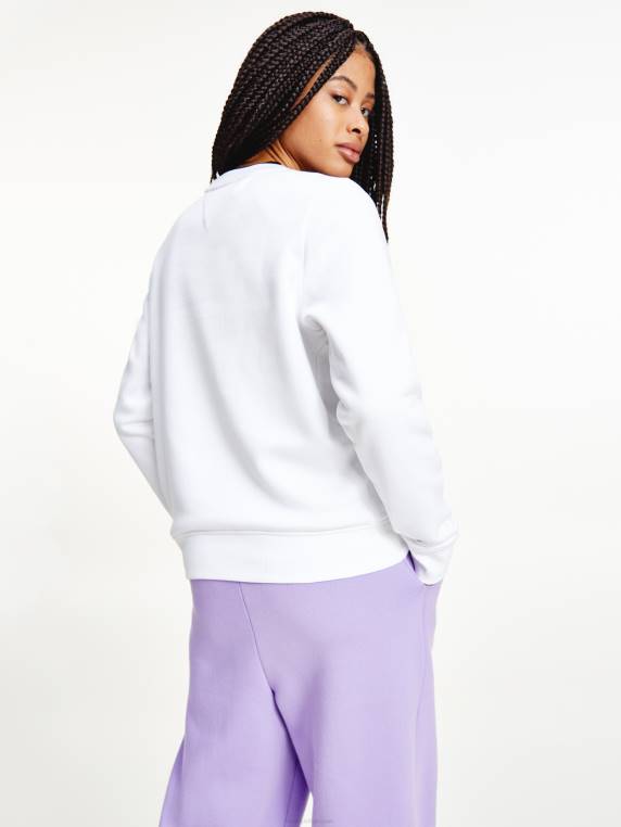 סווטשירט חיוני עם צווארון לוגו NX202637 לבן Tommy Hilfiger