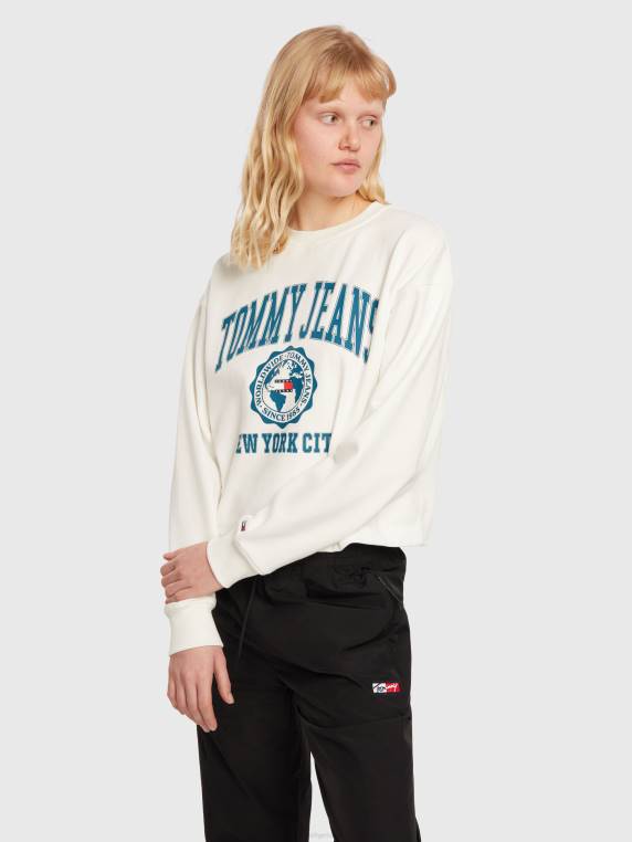 סווטשירט קצוץ לוגו המכללה NX202638 אקרו Tommy Hilfiger