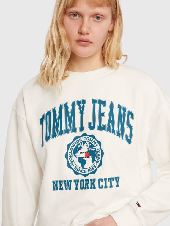 סווטשירט קצוץ לוגו המכללה NX202638 אקרו Tommy Hilfiger