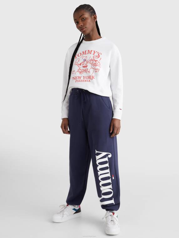 סווטשירט בהדפס פיצה קופסתי NX202639 לבן Tommy Hilfiger