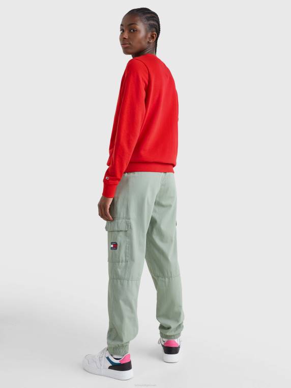 סווטשירט חיוני עם צווארון לוגו NX202640 ארגמן עמוק Tommy Hilfiger