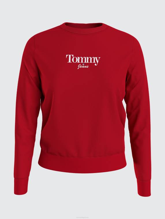 סווטשירט חיוני עם צווארון לוגו NX202640 ארגמן עמוק Tommy Hilfiger
