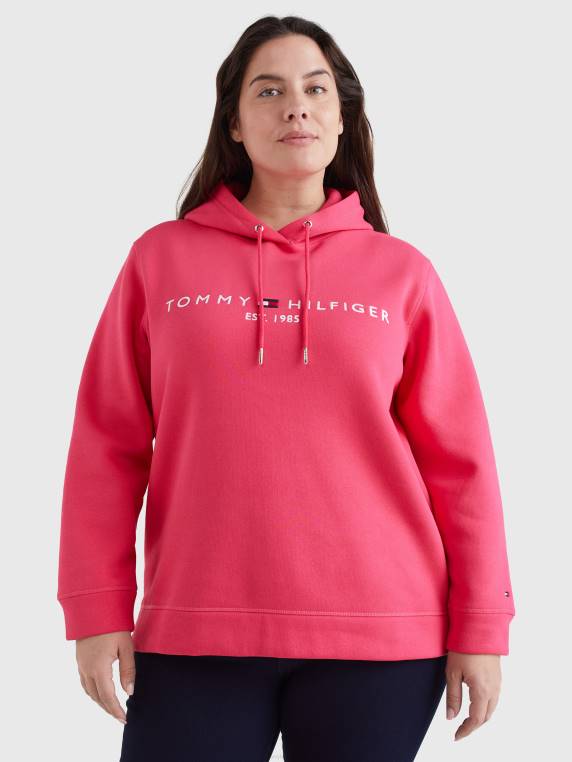 קפוצ'ון לוגו עקום חיוני NX202641 פאר ורוד Tommy Hilfiger