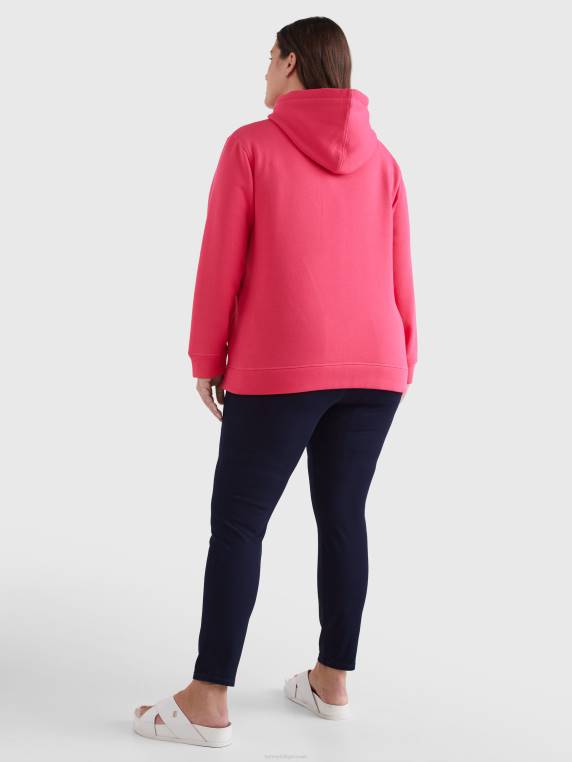 קפוצ'ון לוגו עקום חיוני NX202641 פאר ורוד Tommy Hilfiger