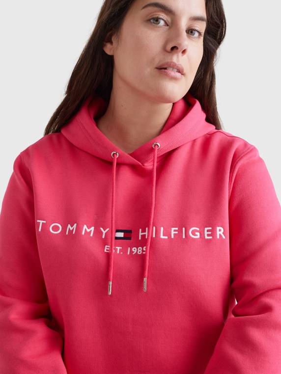 קפוצ'ון לוגו עקום חיוני NX202641 פאר ורוד Tommy Hilfiger
