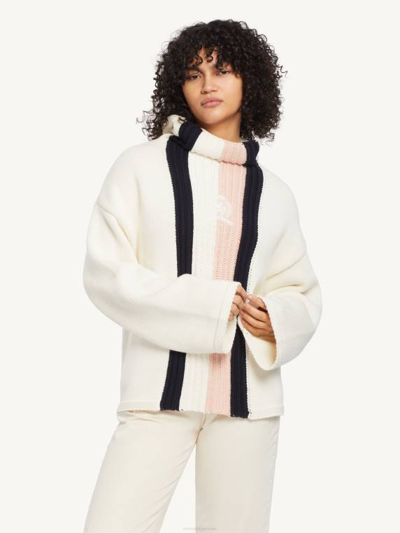 סוודר עם צווארון גבוה בפס NX202646 שֶׁנהָב Tommy Hilfiger