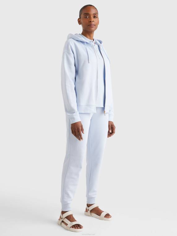 קפוצ'ון כותנה אורגנית עם רוכסן בכושר נינוח NX202650 כחול מבריז Tommy Hilfiger