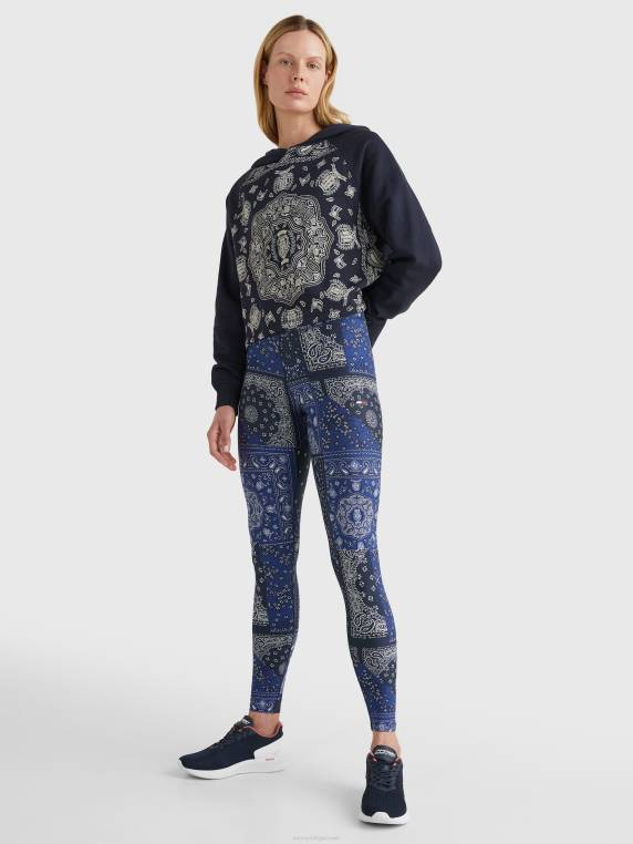 קפוצ'ונים של טרי מודפס ספורט NX202656 עבודת טלאים בנדנה Tommy Hilfiger