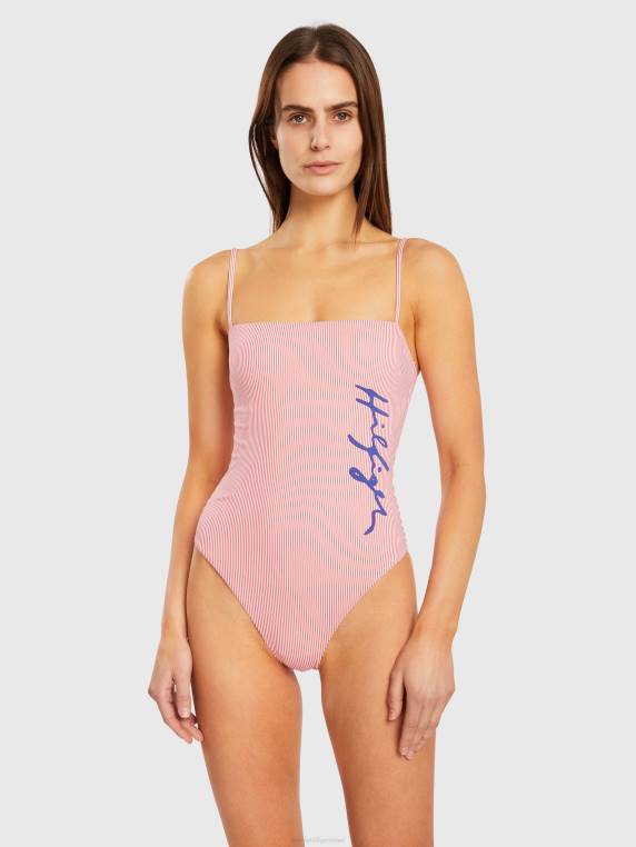 לוגו טוויסט בנדאו מחלק אחד NX202669 פס איטהקה אדום Tommy Hilfiger