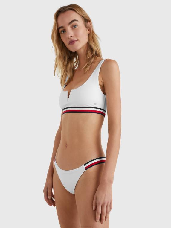 תחתוני ביקיני מצולעים NX202676 לבן Tommy Hilfiger