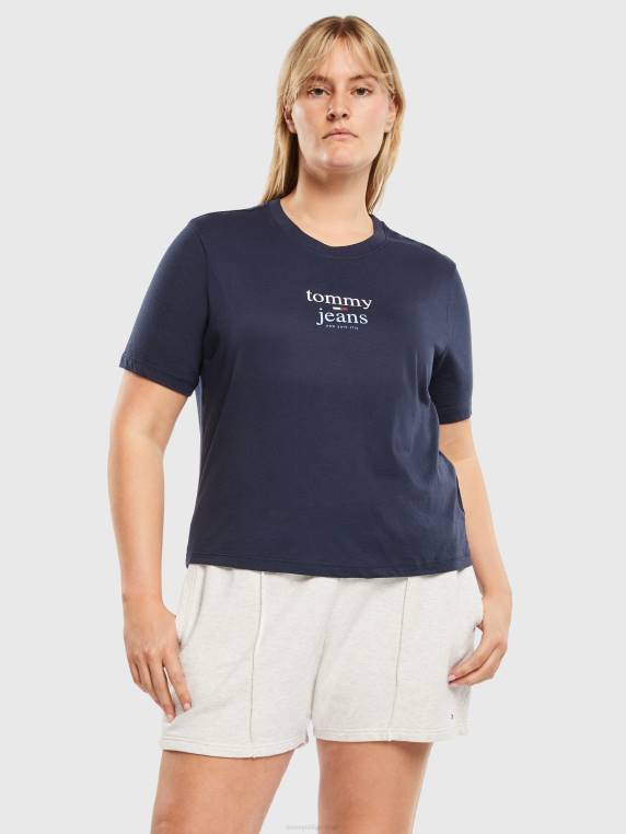 חולצת לוגו חיונית עם עקומה NX202704 צי הדמדומים Tommy Hilfiger