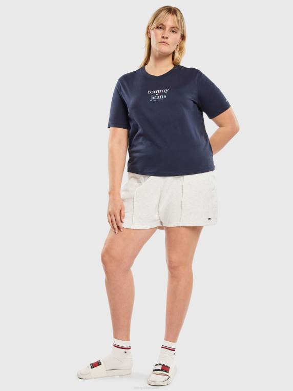 חולצת לוגו חיונית עם עקומה NX202704 צי הדמדומים Tommy Hilfiger