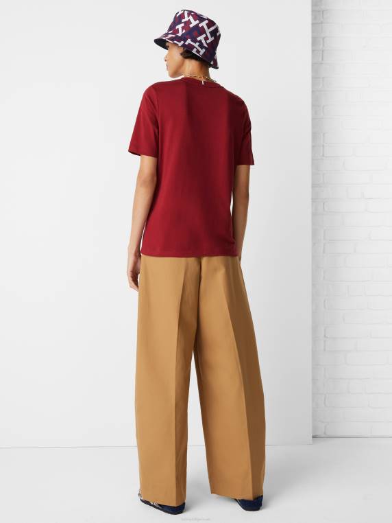 חולצה מונוגרמה מכותנה אורגנית NX202705 סוֹמֶק Tommy Hilfiger