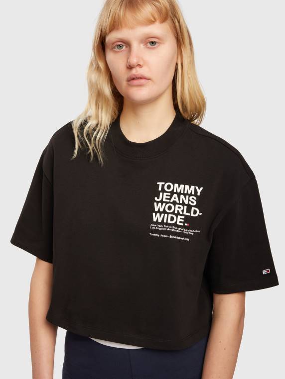 טופ לוגו אחורי NX202712 שָׁחוֹר Tommy Hilfiger