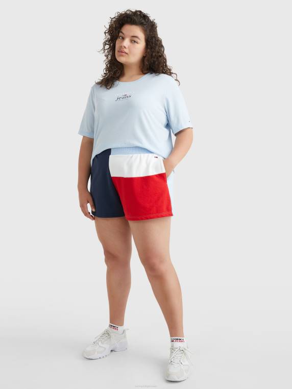 חולצת לוגו חיונית עם עקומה NX202713 שמיי שמברי Tommy Hilfiger