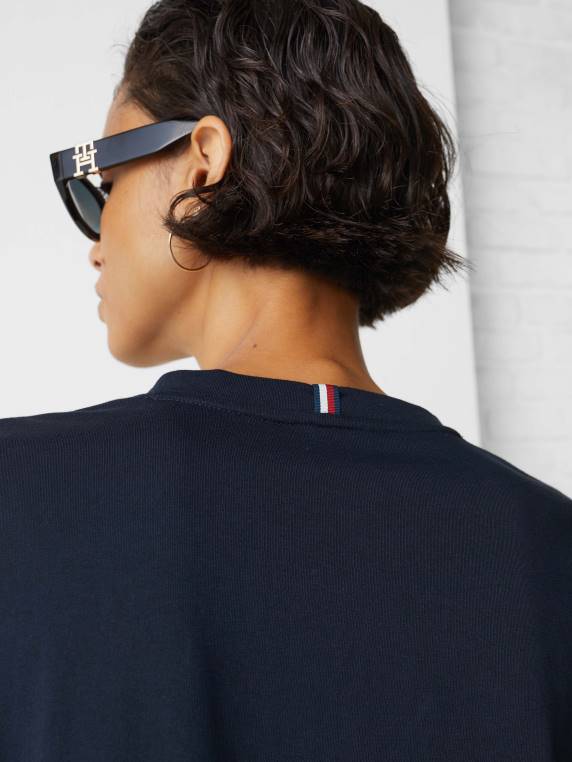 חולצה מונוגרמה מכותנה אורגנית NX202720 שמיים מדבריים Tommy Hilfiger