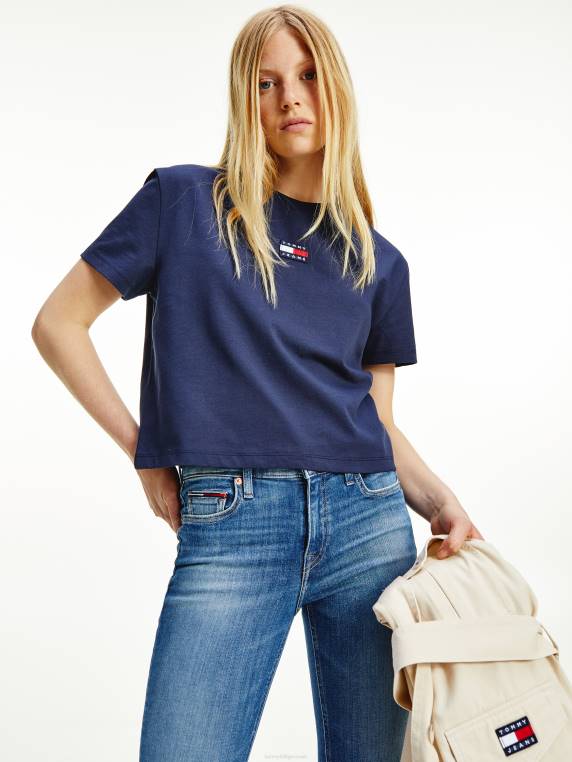 חולצת טריקו עם צווארון תג NX202733 צי הדמדומים Tommy Hilfiger