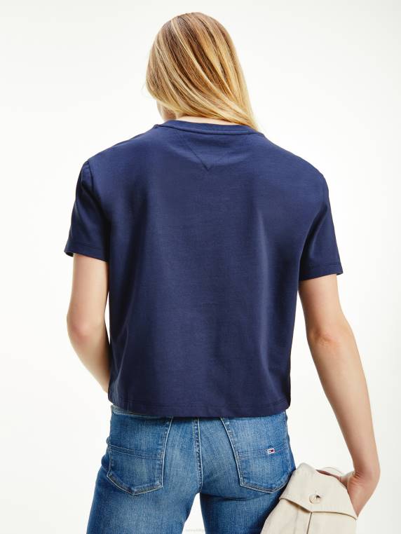 חולצת טריקו עם צווארון תג NX202733 צי הדמדומים Tommy Hilfiger