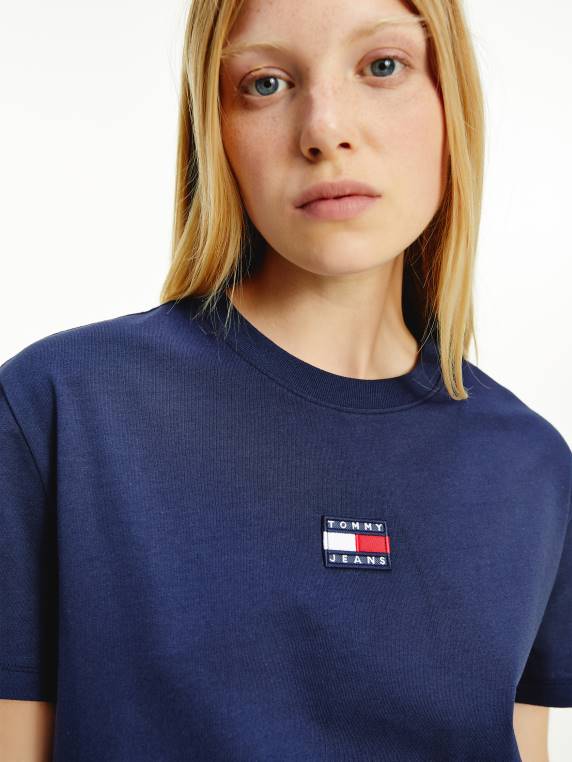 חולצת טריקו עם צווארון תג NX202733 צי הדמדומים Tommy Hilfiger