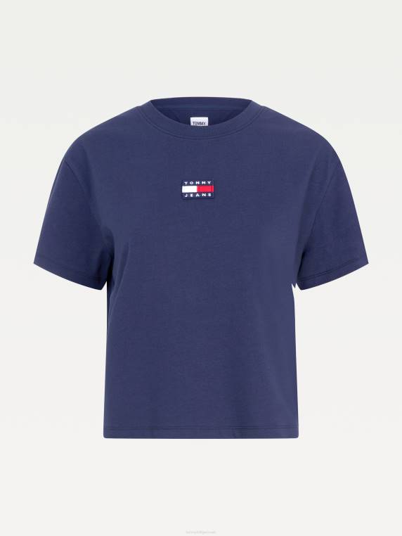 חולצת טריקו עם צווארון תג NX202733 צי הדמדומים Tommy Hilfiger