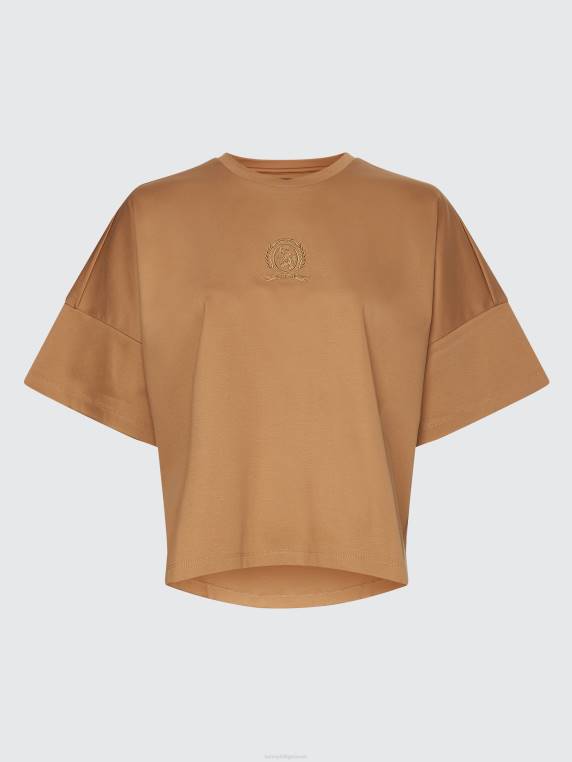 חולצת טריקו רקמת סמל בכושר נינוח NX202736 חאקי כפרי Tommy Hilfiger