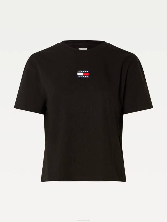 חולצת טריקו עם צווארון תג NX202743 שָׁחוֹר Tommy Hilfiger