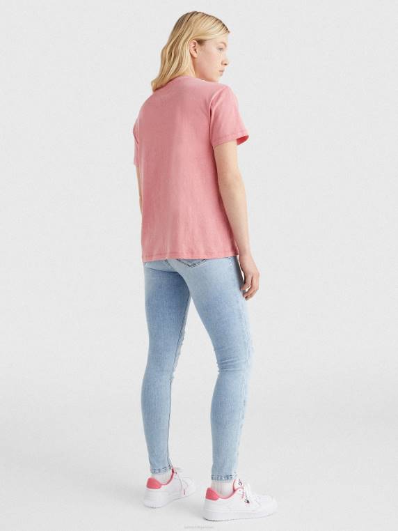 חולצת טי עם לוגו בגזרה רגועה NX202748 ורד גן Tommy Hilfiger