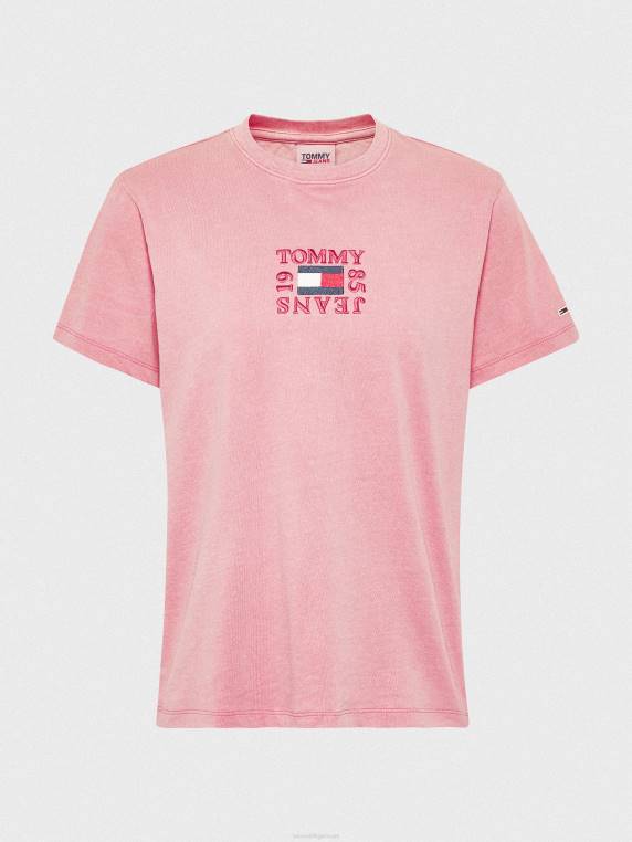 חולצת טי עם לוגו בגזרה רגועה NX202748 ורד גן Tommy Hilfiger