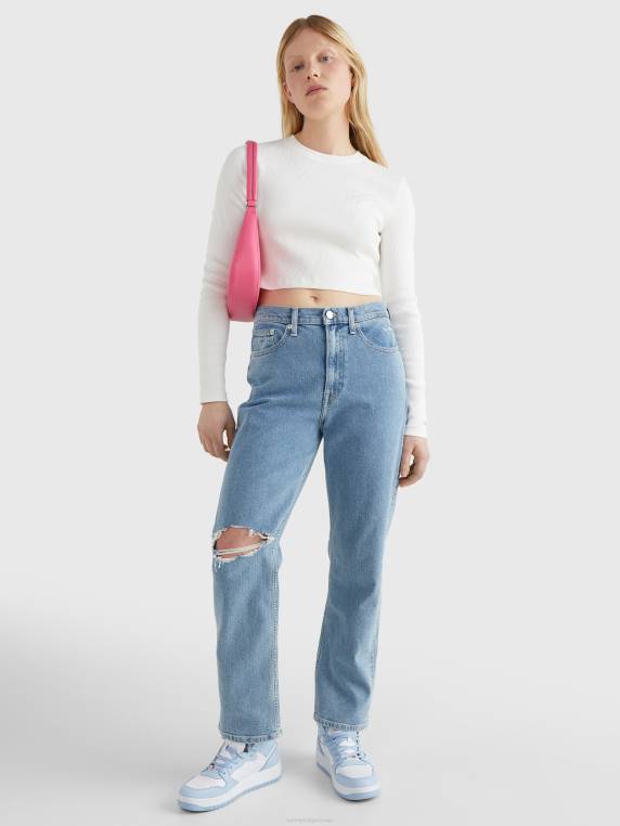 חולצת טריקו חתוכה עם שרוולים ארוכים NX202751 אקרו Tommy Hilfiger