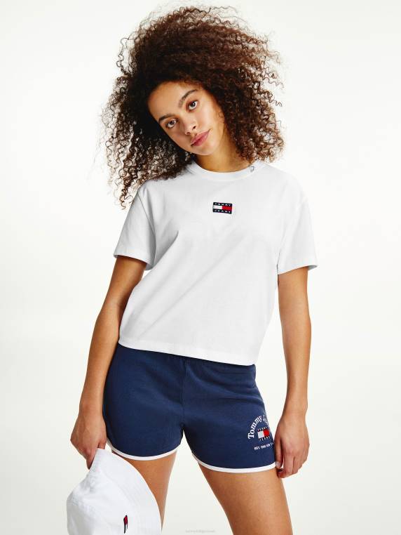 חולצת טריקו עם צווארון תג NX202769 לבן Tommy Hilfiger