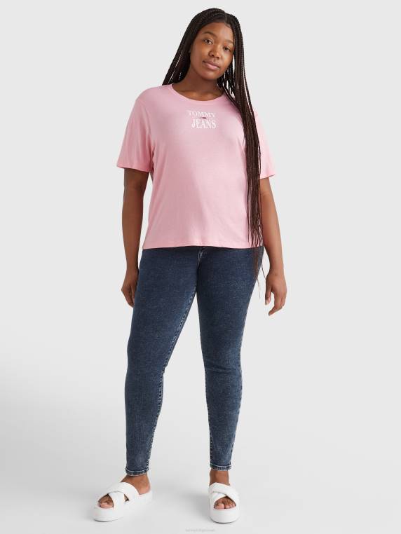 חולצת לוגו חיונית עם עקומה NX202795 ורוד טרי Tommy Hilfiger