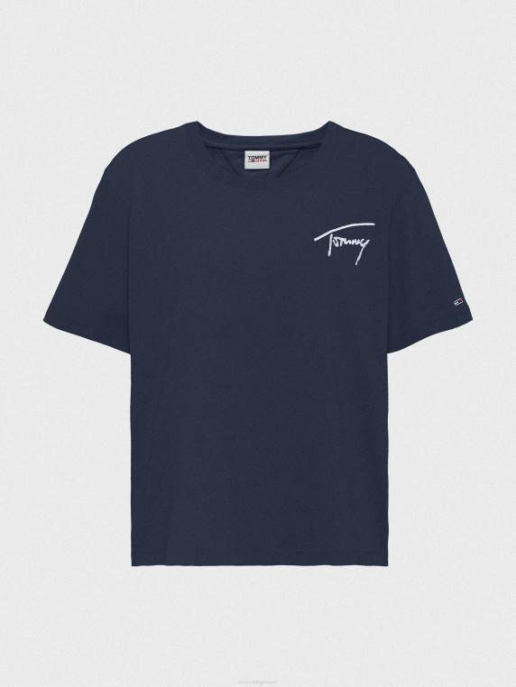 חולצת טריקו חתימה עקומה NX202796 צי הדמדומים Tommy Hilfiger