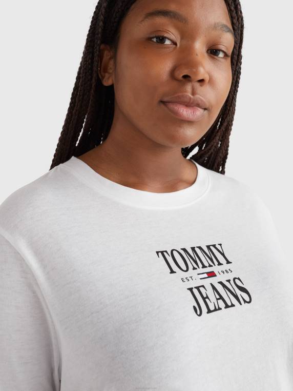 חולצת לוגו חיונית עם עקומה NX202805 לבן Tommy Hilfiger