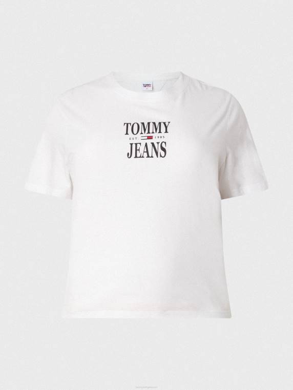 חולצת לוגו חיונית עם עקומה NX202805 לבן Tommy Hilfiger