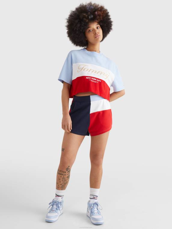 ארכיון חולצת טריקו קצוצה אוברסייז NX202811 chambray sky/multi Tommy Hilfiger