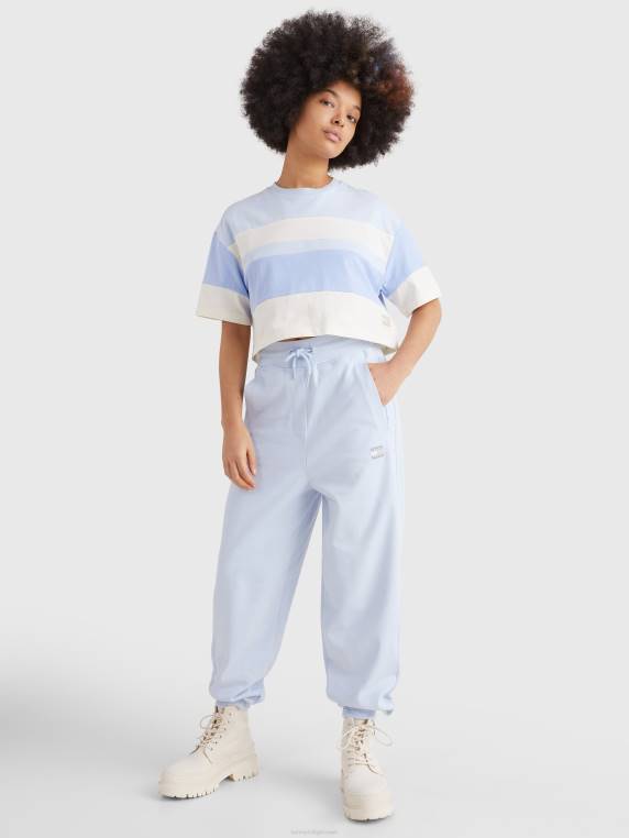 חולצת טריקו חסומה בצבע עם לוגו גווני NX202812 כחול בינוני Tommy Hilfiger