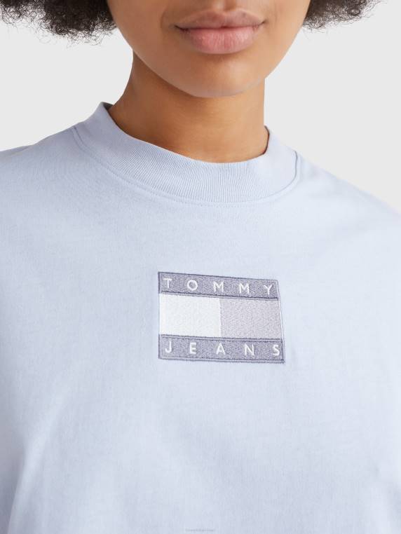 חולצת טי גרפית לוגו גווני NX202814 כחול שקוף Tommy Hilfiger